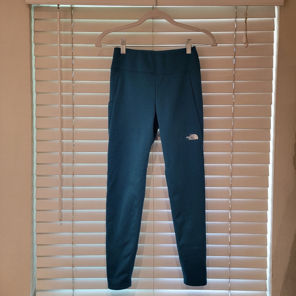 North Face On Mountain Tight Girls Size Large 12 Harbour Blue Pockets Sports EUC